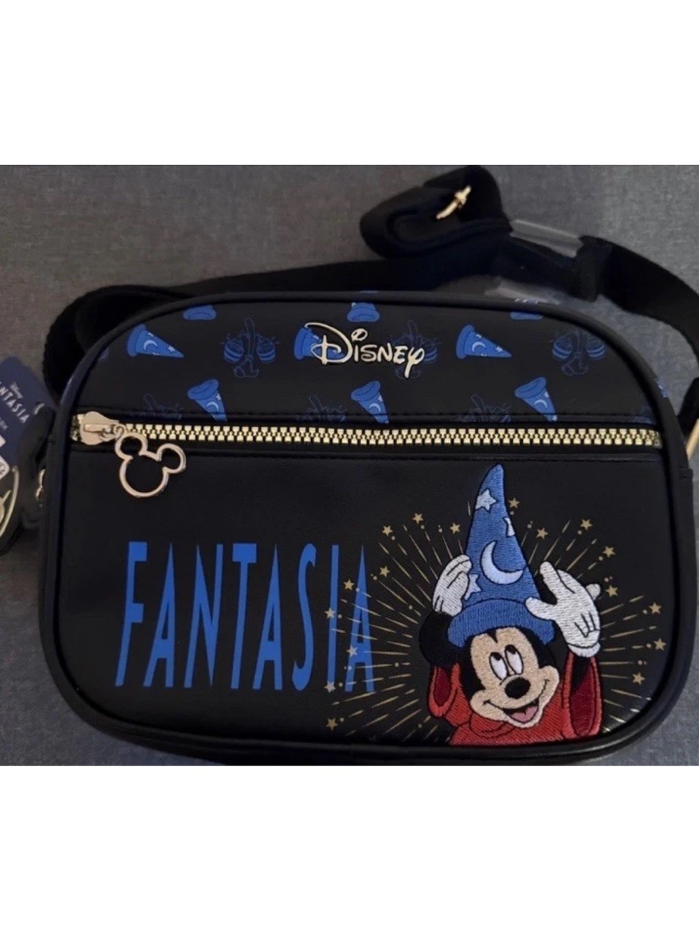 Disney Fantasia Sorcerer Mickey Crossbody - Black with Blue & Red Accents